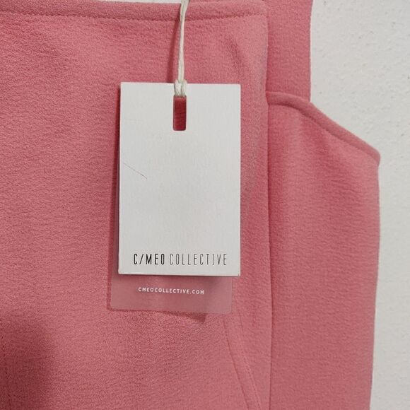 New C/MEO Consumed Split-Front Pink Midi Dress L 8 - Picture 14 of 15